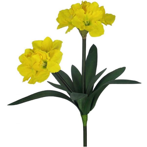 Flores Artificiais - Haste De Amarílis Duplo Amarelo | Formos